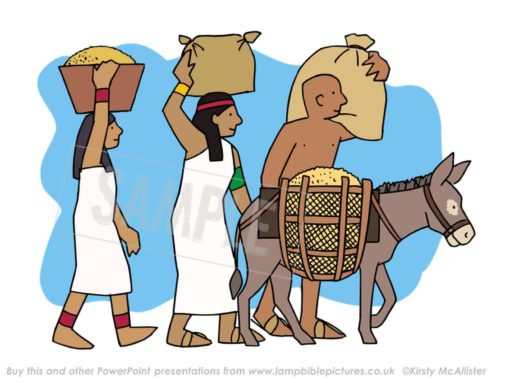 Egyptians collecting grain
