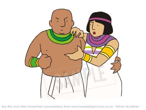Potiphar's wife tells lies about Joseph