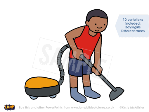 Child vacuuming