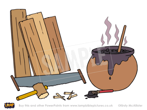 Wood, tools, pitch