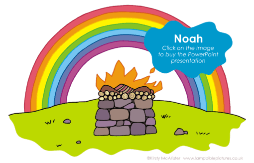 A Bible story PowerPoint slide about Noah and the ark