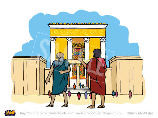 Jesus meets the man at the temple