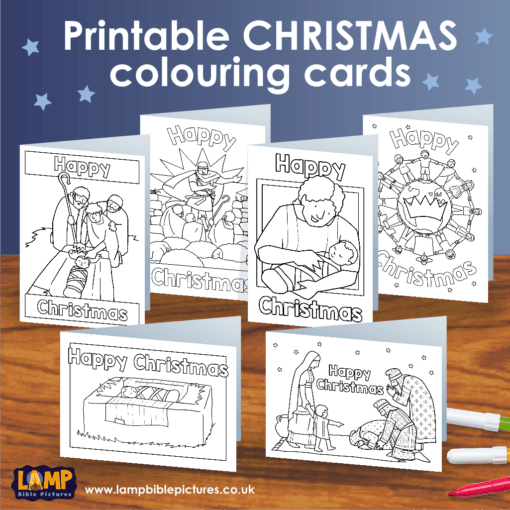 Printable Christmas colouring cards